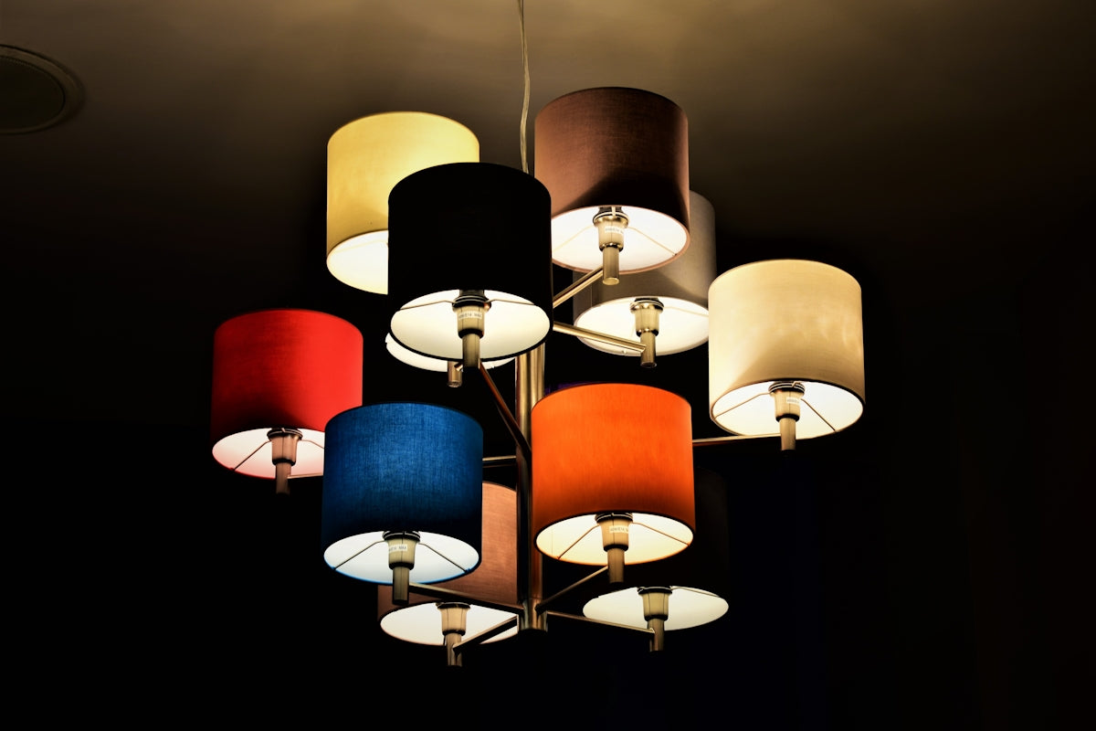 turned on chandelier