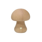Lampe de table champignon en bois vintage