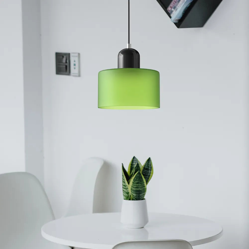 Suspension ronde en verre style Bauhaus