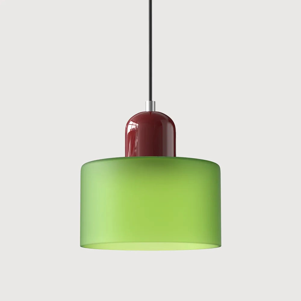 Suspension ronde en verre style Bauhaus