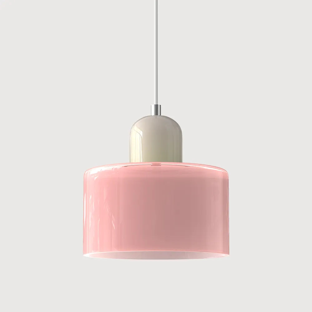 Suspension ronde en verre style Bauhaus