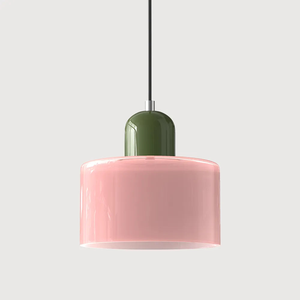Suspension ronde en verre style Bauhaus