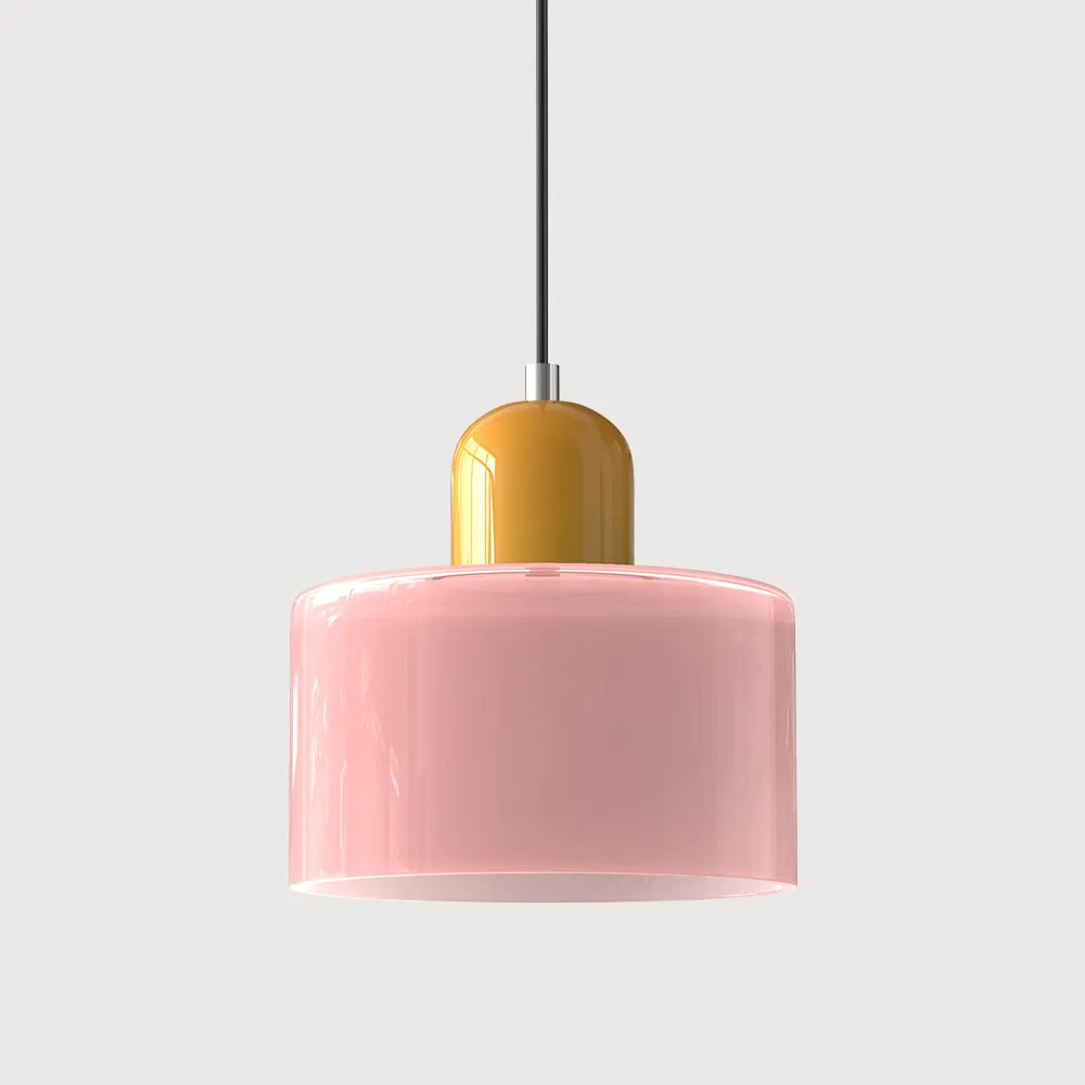 Suspension ronde en verre style Bauhaus