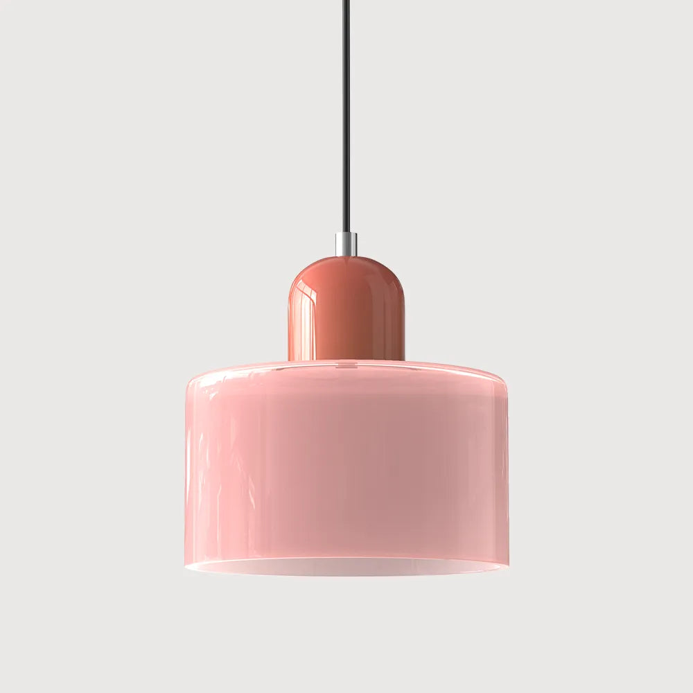 Suspension ronde en verre style Bauhaus