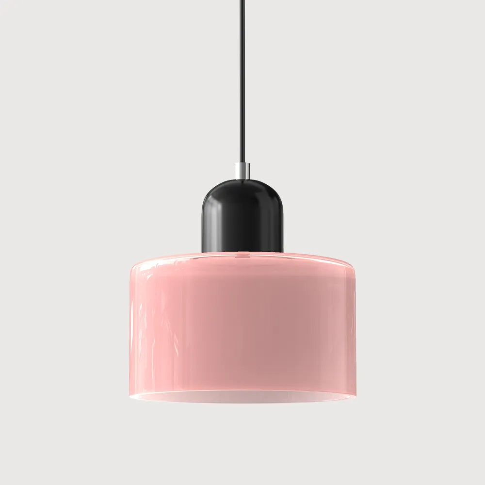 Suspension ronde en verre style Bauhaus