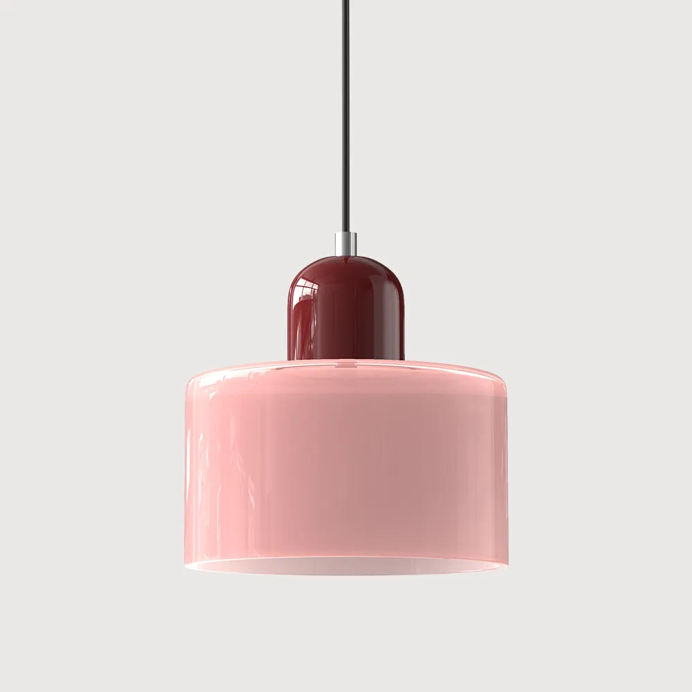 Suspension ronde en verre style Bauhaus
