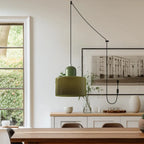 Suspension ronde en verre style Bauhaus