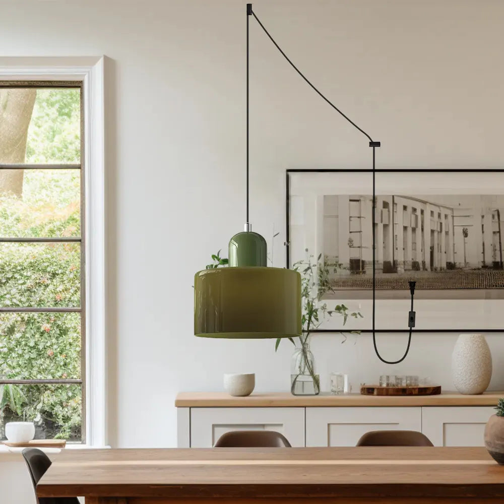 Suspension ronde en verre style Bauhaus