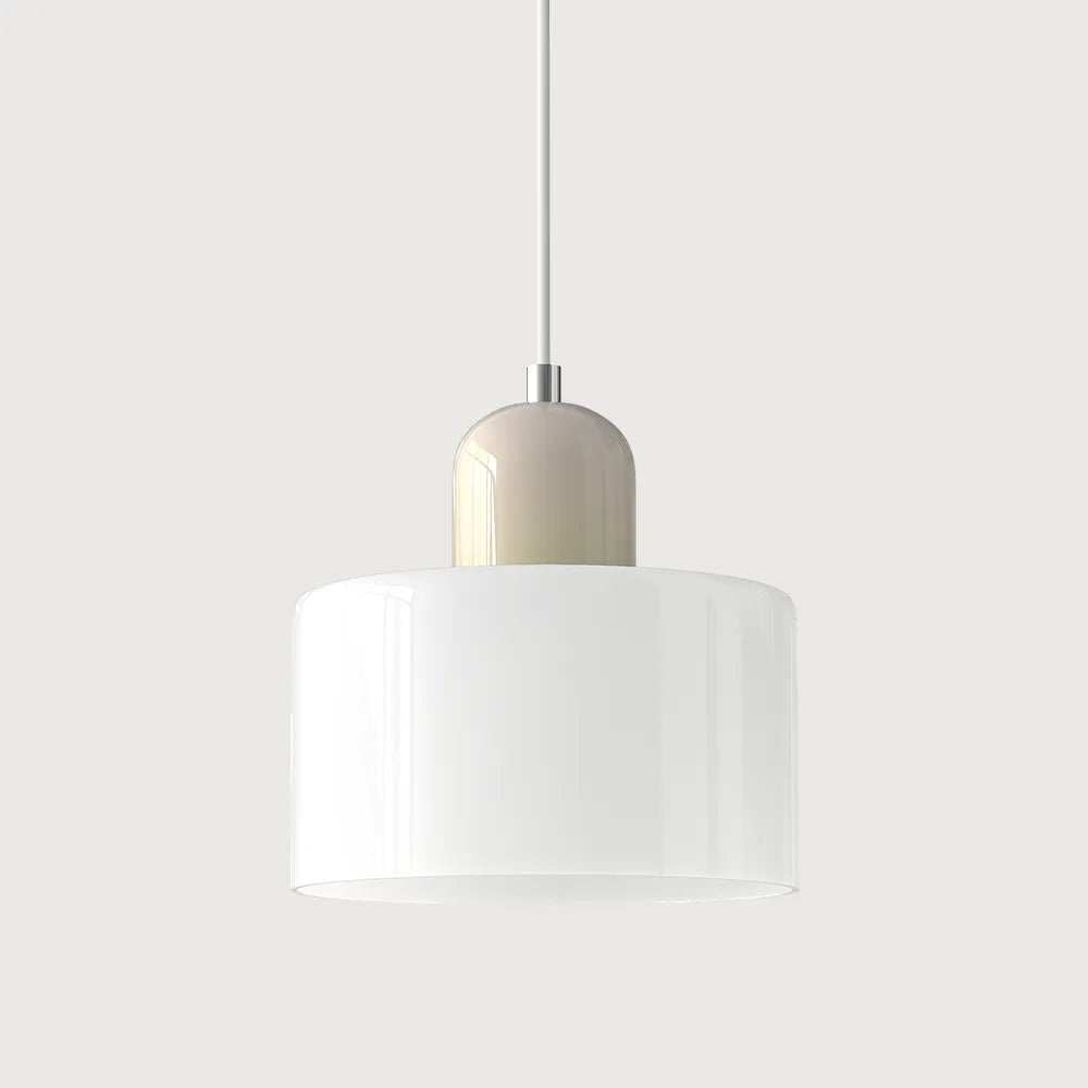 Suspension ronde en verre style Bauhaus