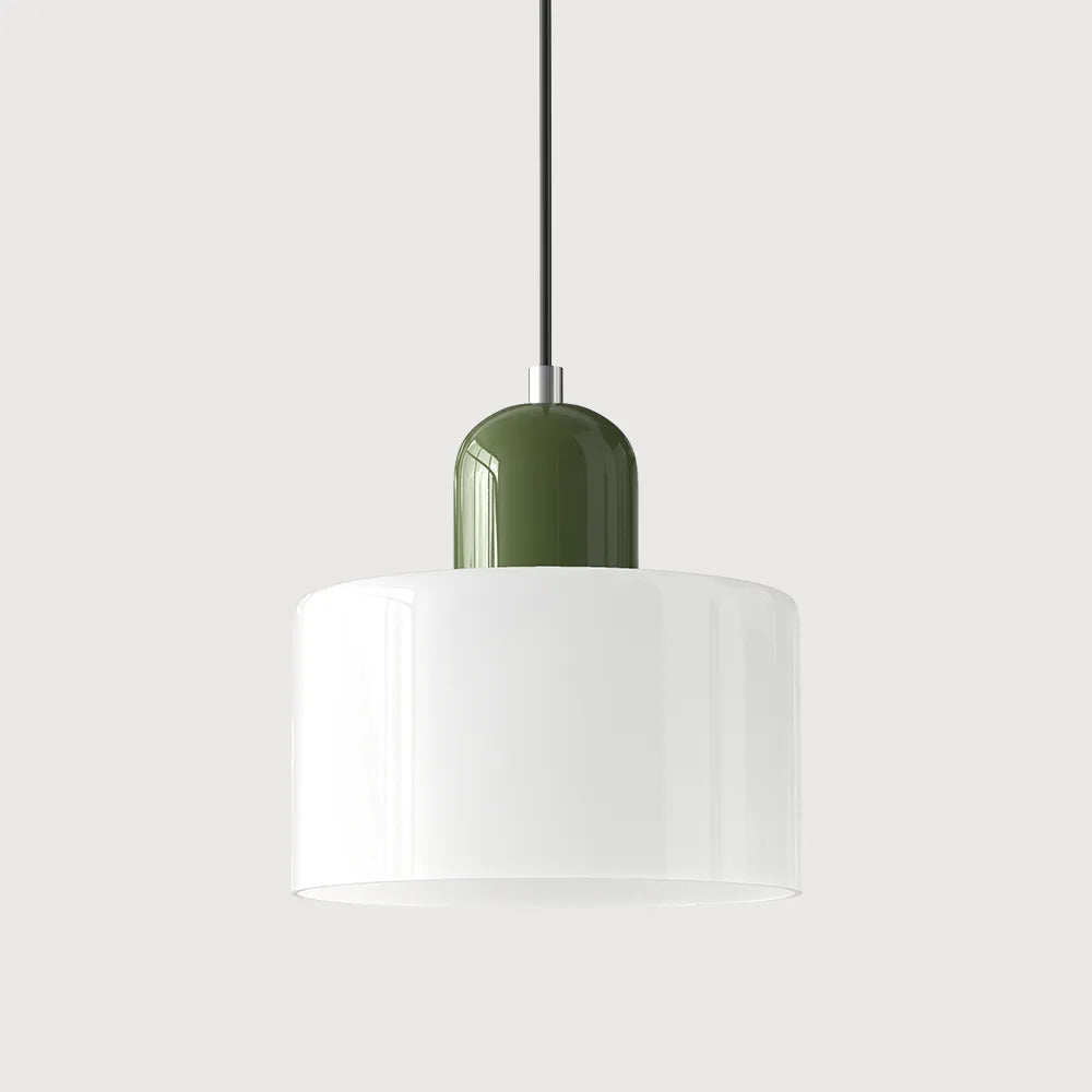 Suspension ronde en verre style Bauhaus