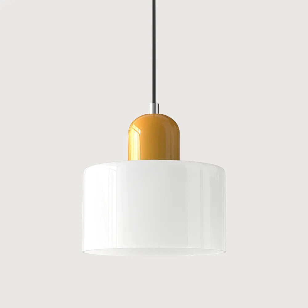 Suspension ronde en verre style Bauhaus