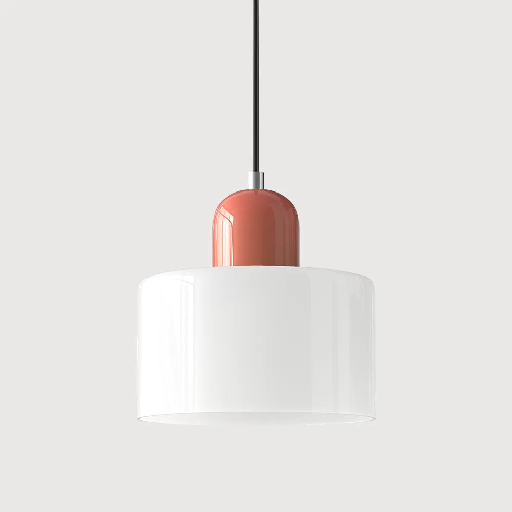 Suspension ronde en verre style Bauhaus
