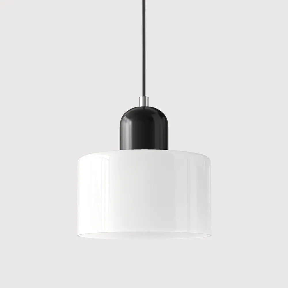 Suspension ronde en verre style Bauhaus