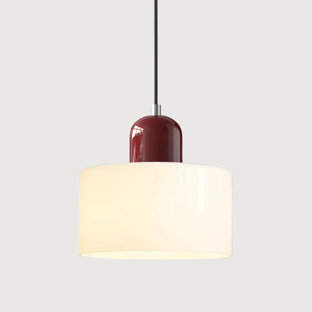 Suspension ronde en verre style Bauhaus