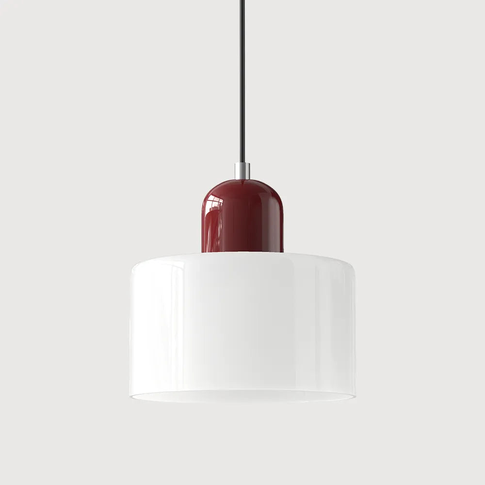 Suspension ronde en verre style Bauhaus