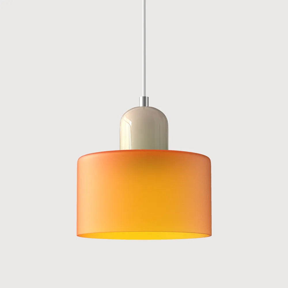 Suspension ronde en verre style Bauhaus