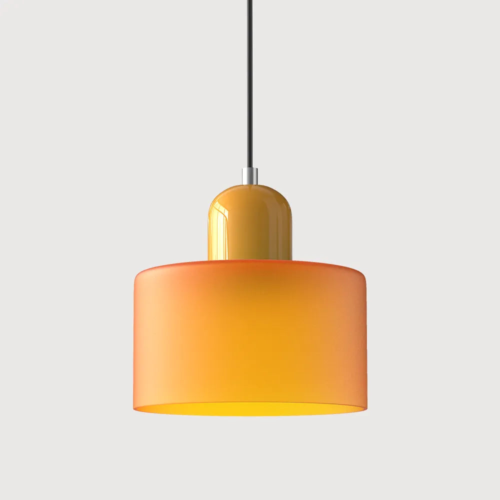 Suspension ronde en verre style Bauhaus