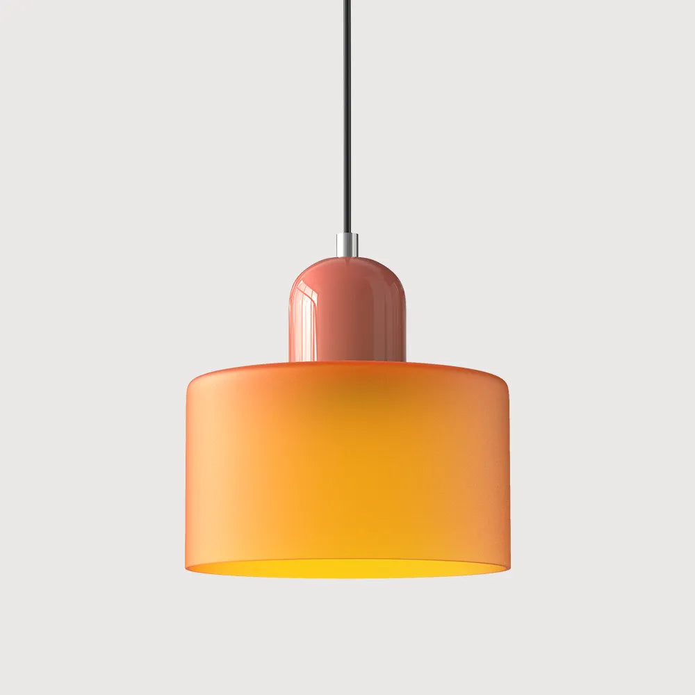 Suspension ronde en verre style Bauhaus