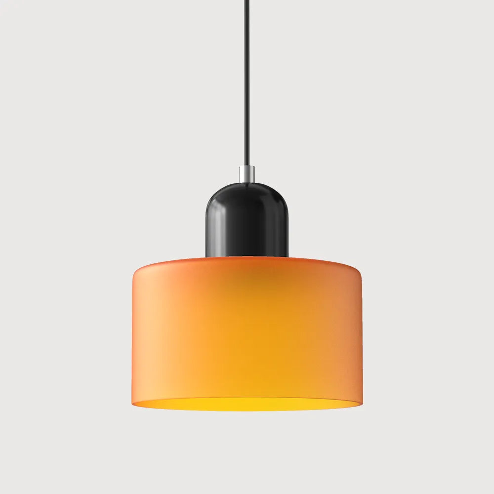 Suspension ronde en verre style Bauhaus