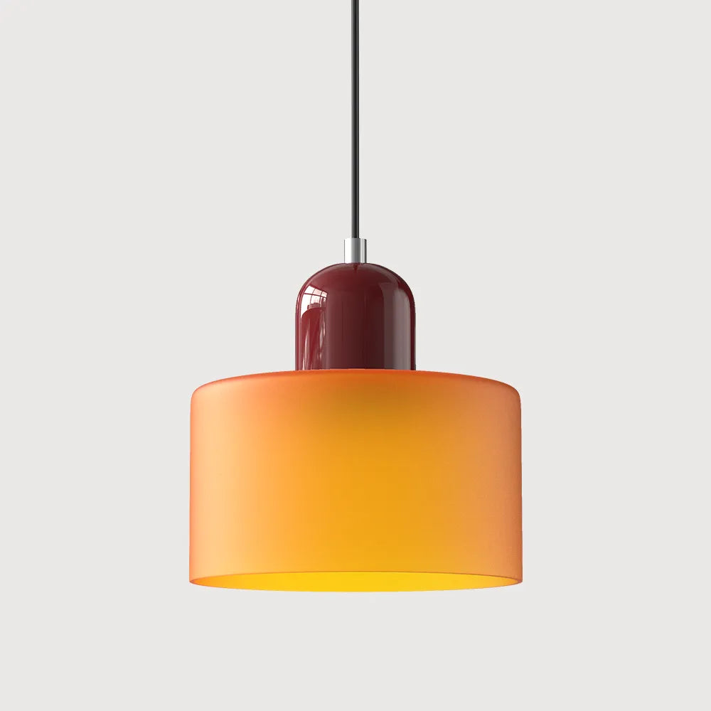 Suspension ronde en verre style Bauhaus