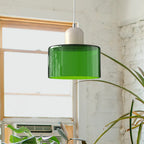 Suspension ronde en verre style Bauhaus
