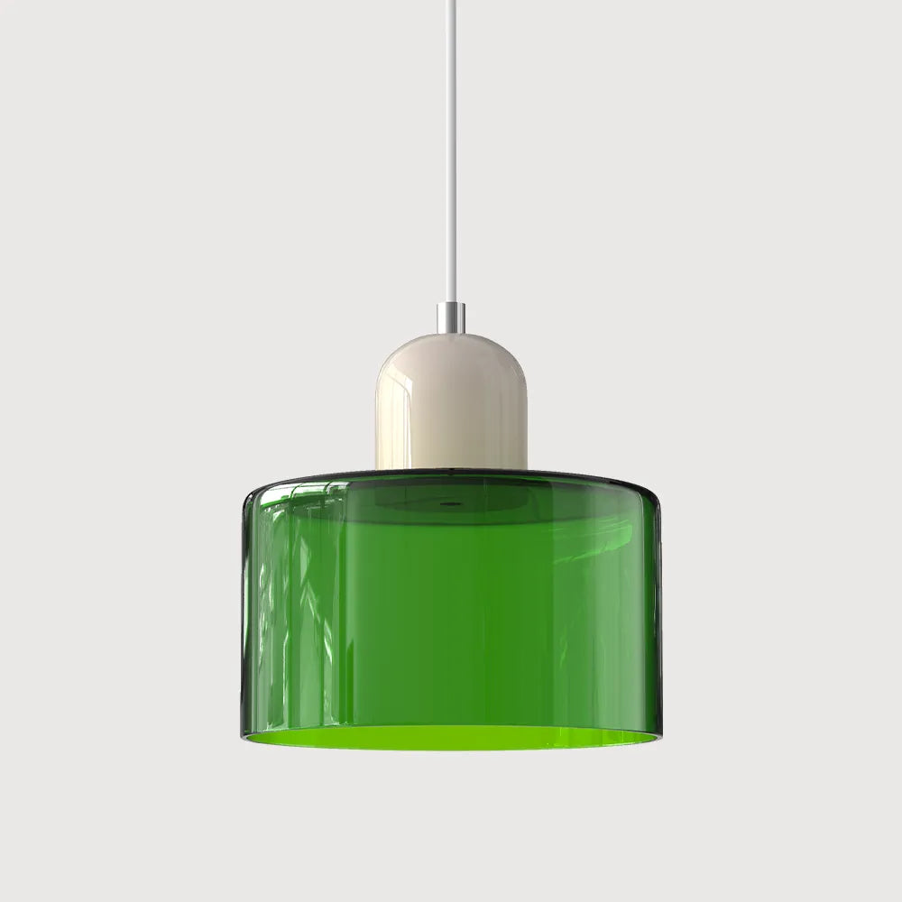 Suspension ronde en verre style Bauhaus