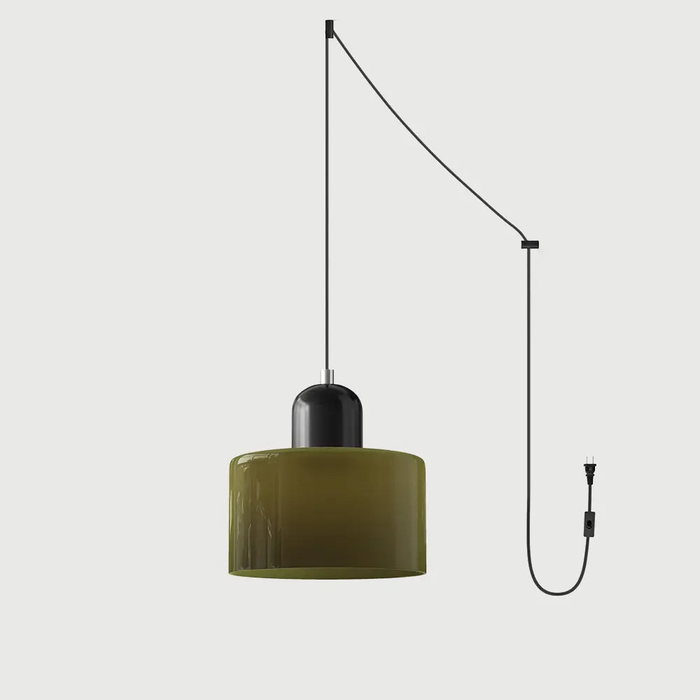 Suspension ronde en verre style Bauhaus
