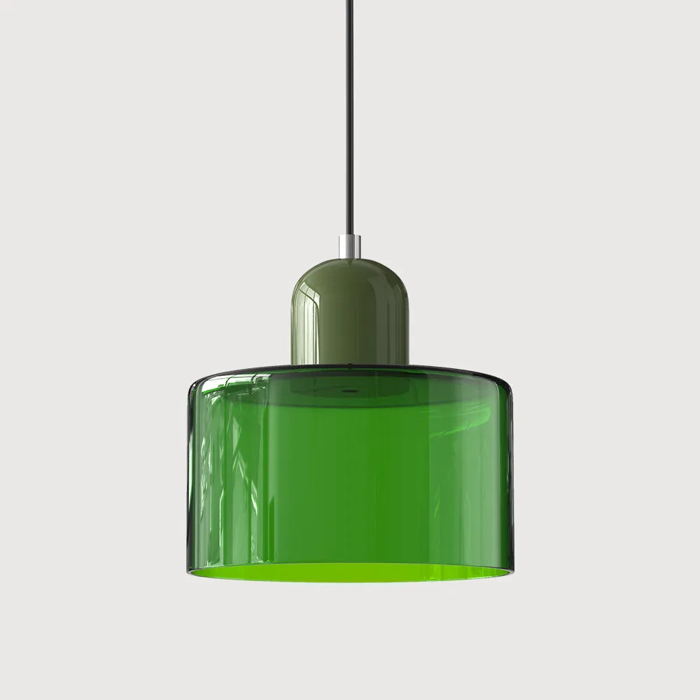 Suspension ronde en verre style Bauhaus
