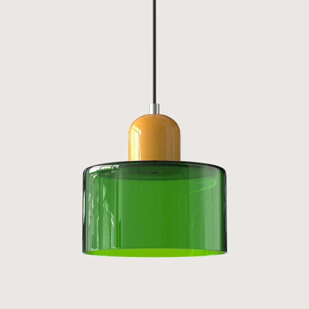 Suspension ronde en verre style Bauhaus