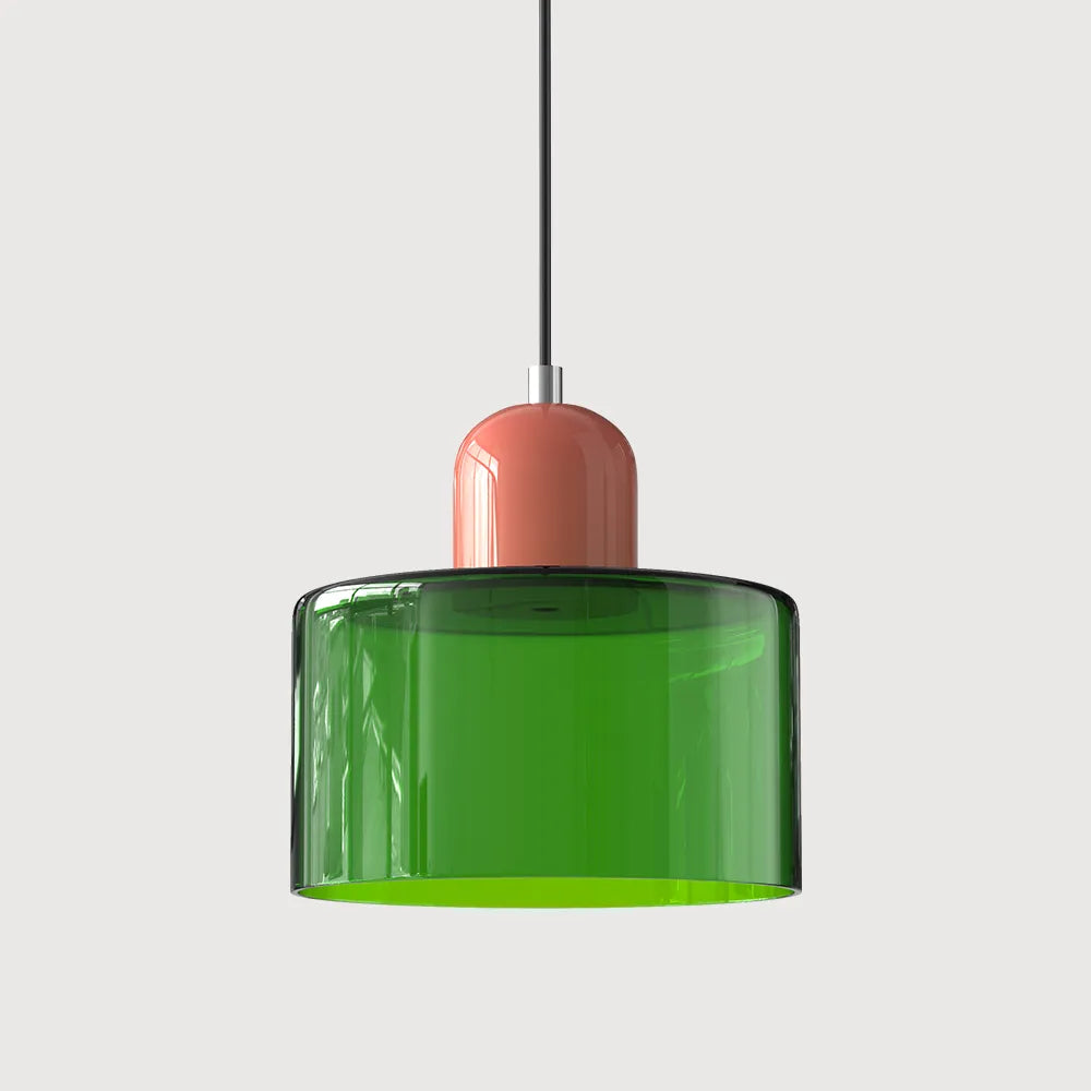 Suspension ronde en verre style Bauhaus