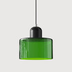 Suspension ronde en verre style Bauhaus
