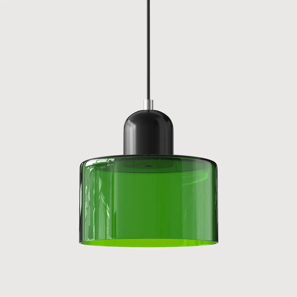 Suspension ronde en verre style Bauhaus