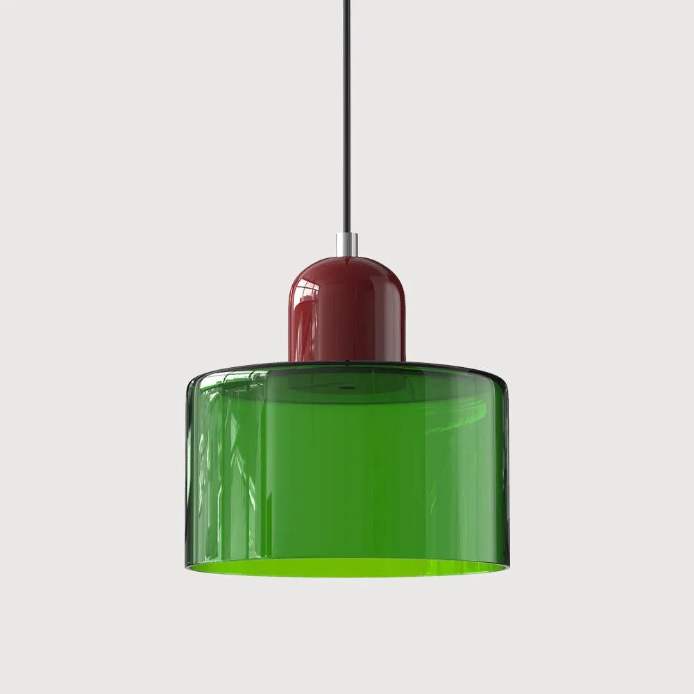 Suspension ronde en verre style Bauhaus
