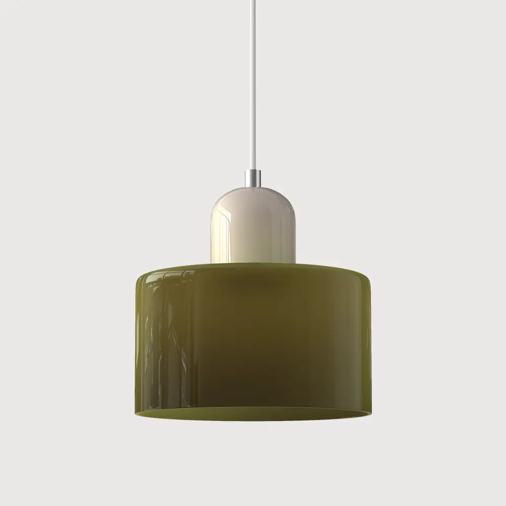 Suspension ronde en verre style Bauhaus