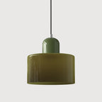 Suspension ronde en verre style Bauhaus