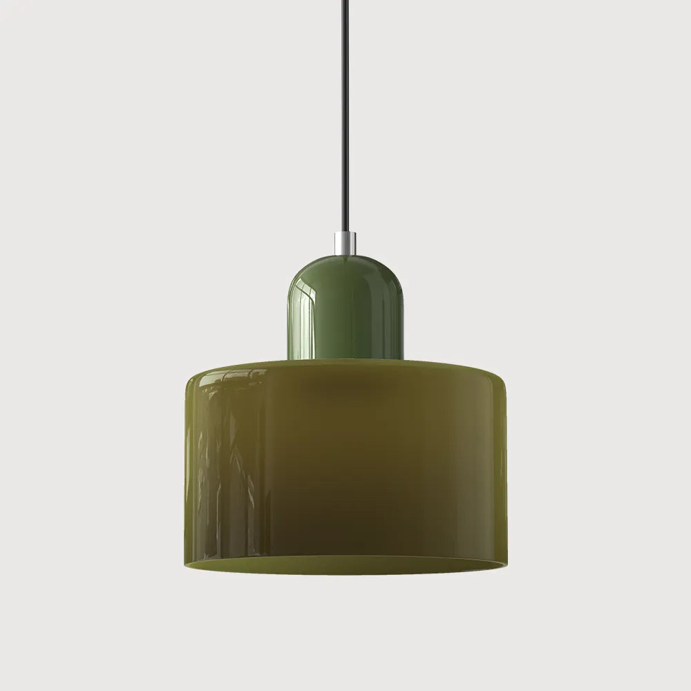 Suspension ronde en verre style Bauhaus