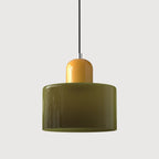 Suspension ronde en verre style Bauhaus