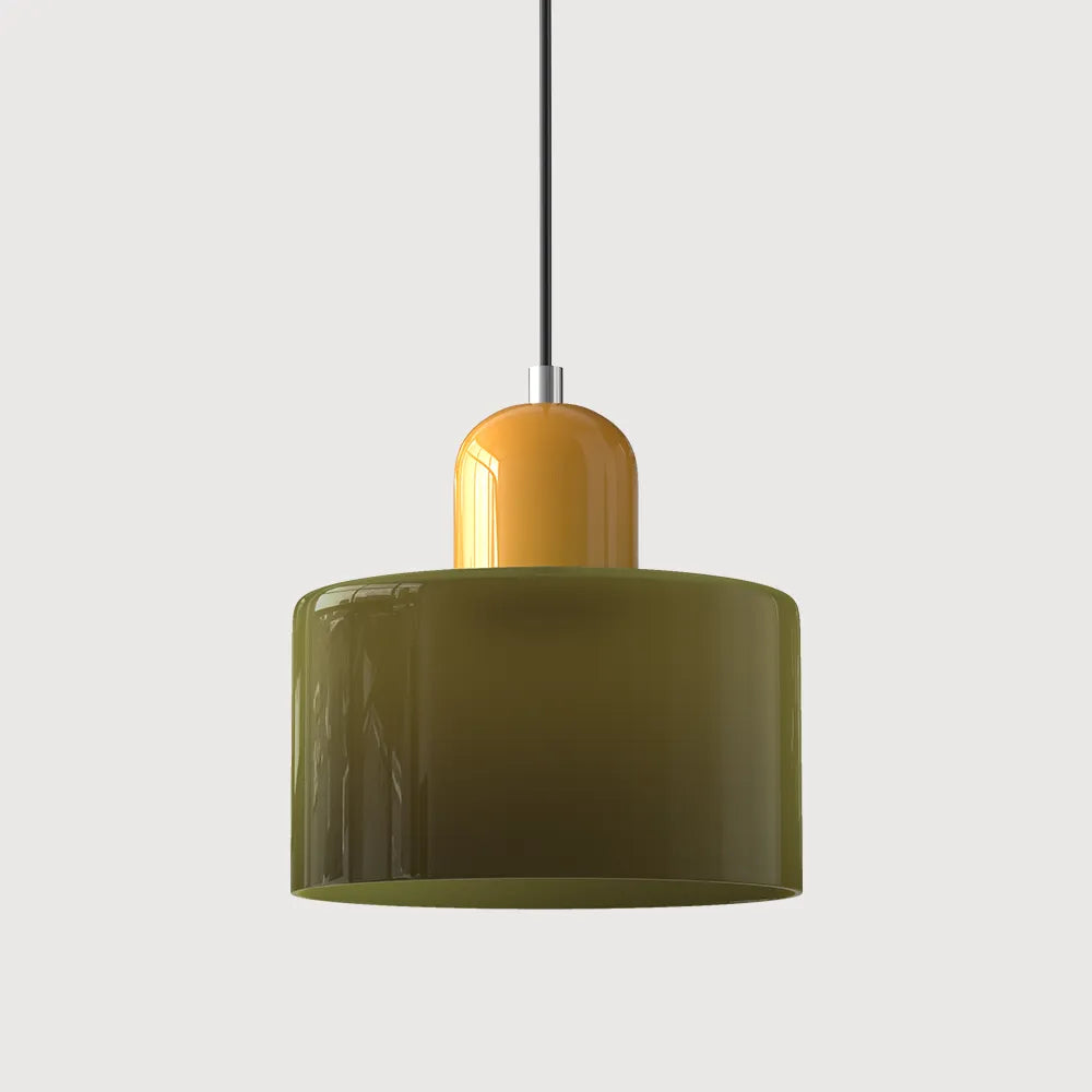 Suspension ronde en verre style Bauhaus
