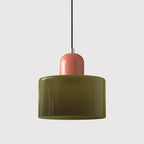 Suspension ronde en verre style Bauhaus