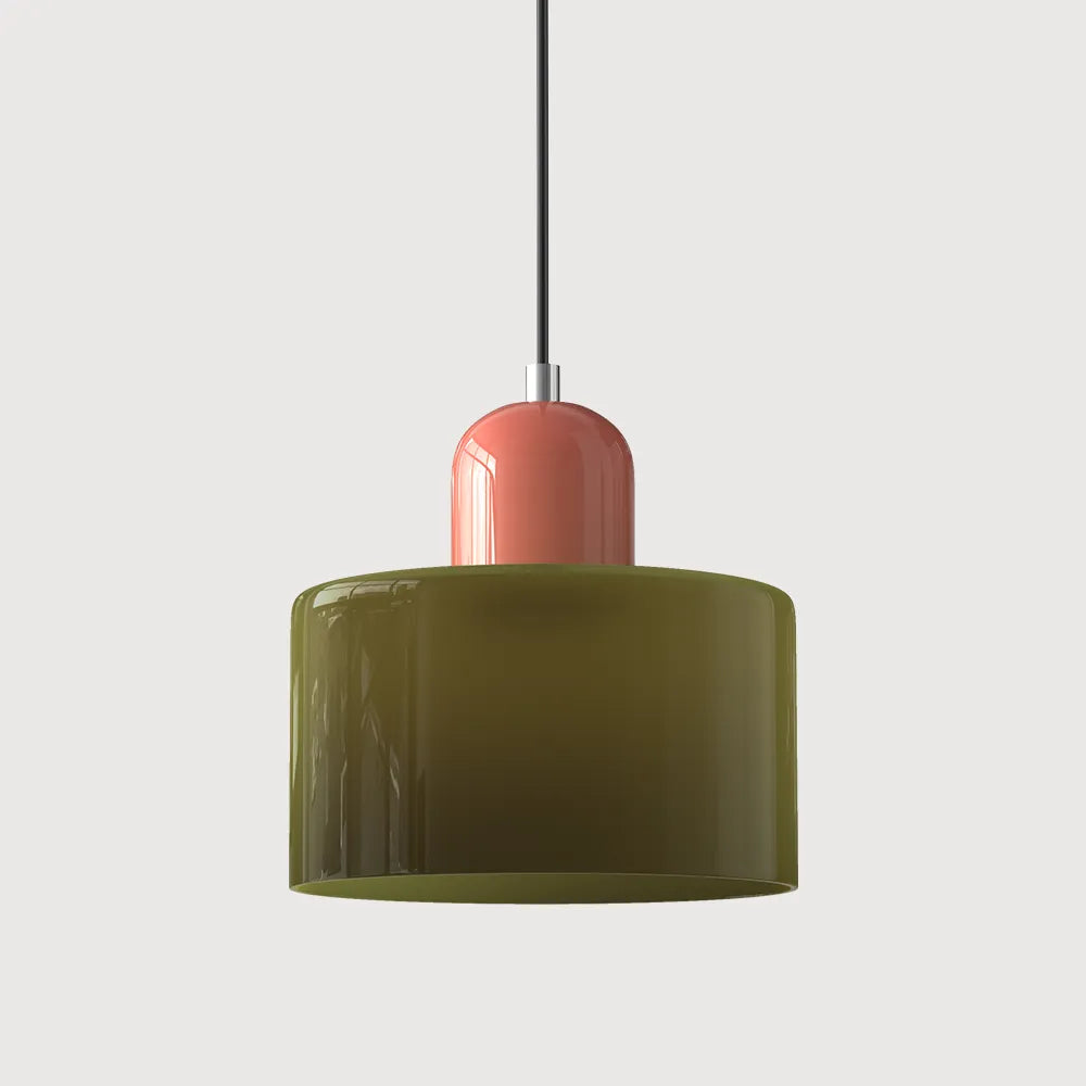Suspension ronde en verre style Bauhaus