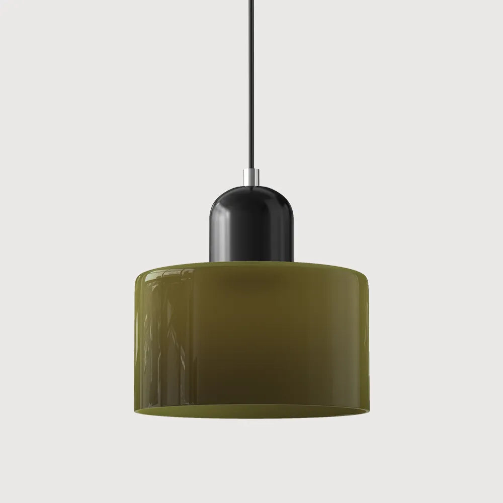 Suspension ronde en verre style Bauhaus