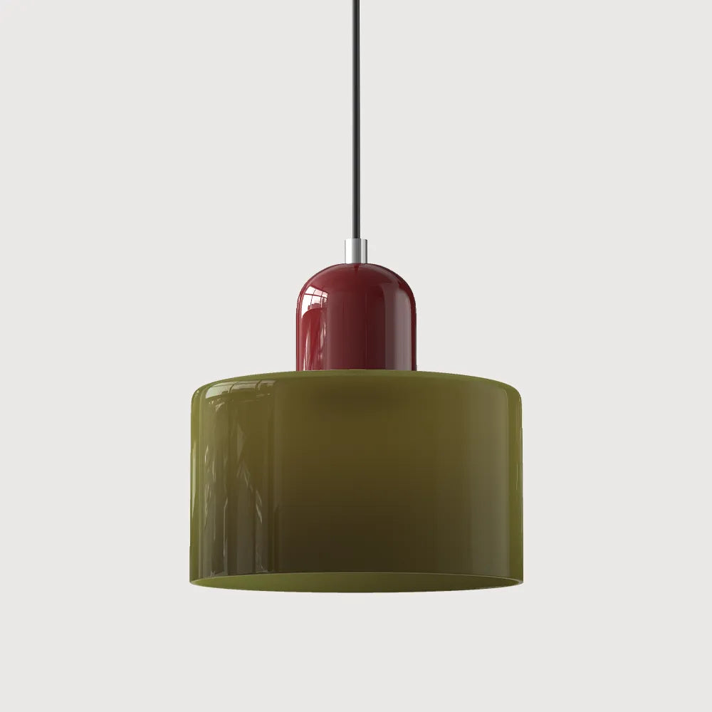 Suspension ronde en verre style Bauhaus