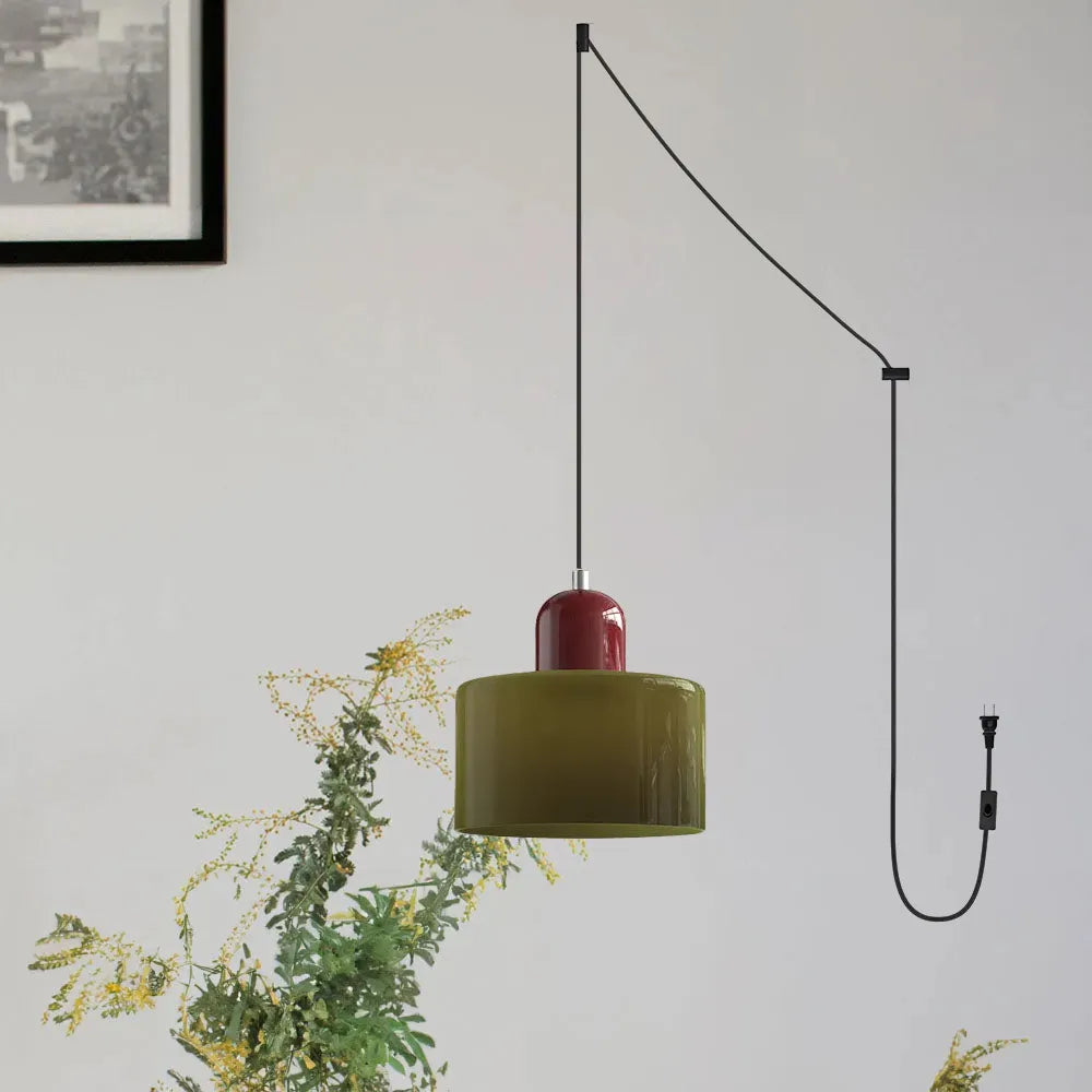 Suspension ronde en verre style Bauhaus