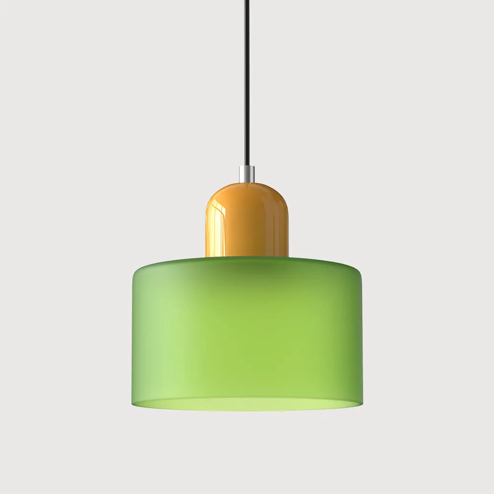 Suspension ronde en verre style Bauhaus