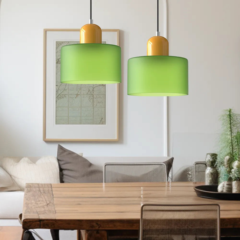 Suspension ronde en verre style Bauhaus