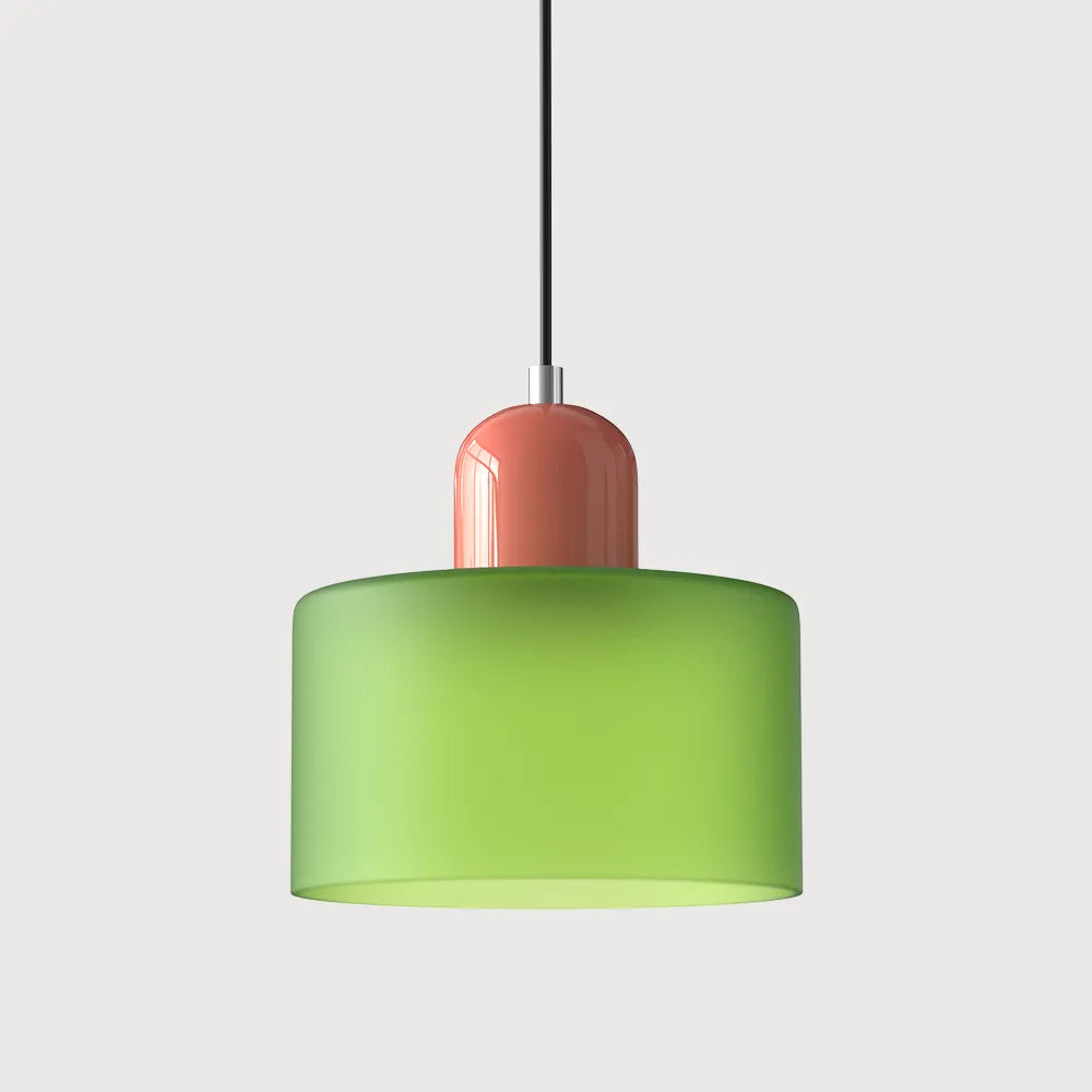 Suspension ronde en verre style Bauhaus