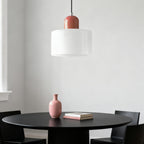 Suspension ronde en verre style Bauhaus