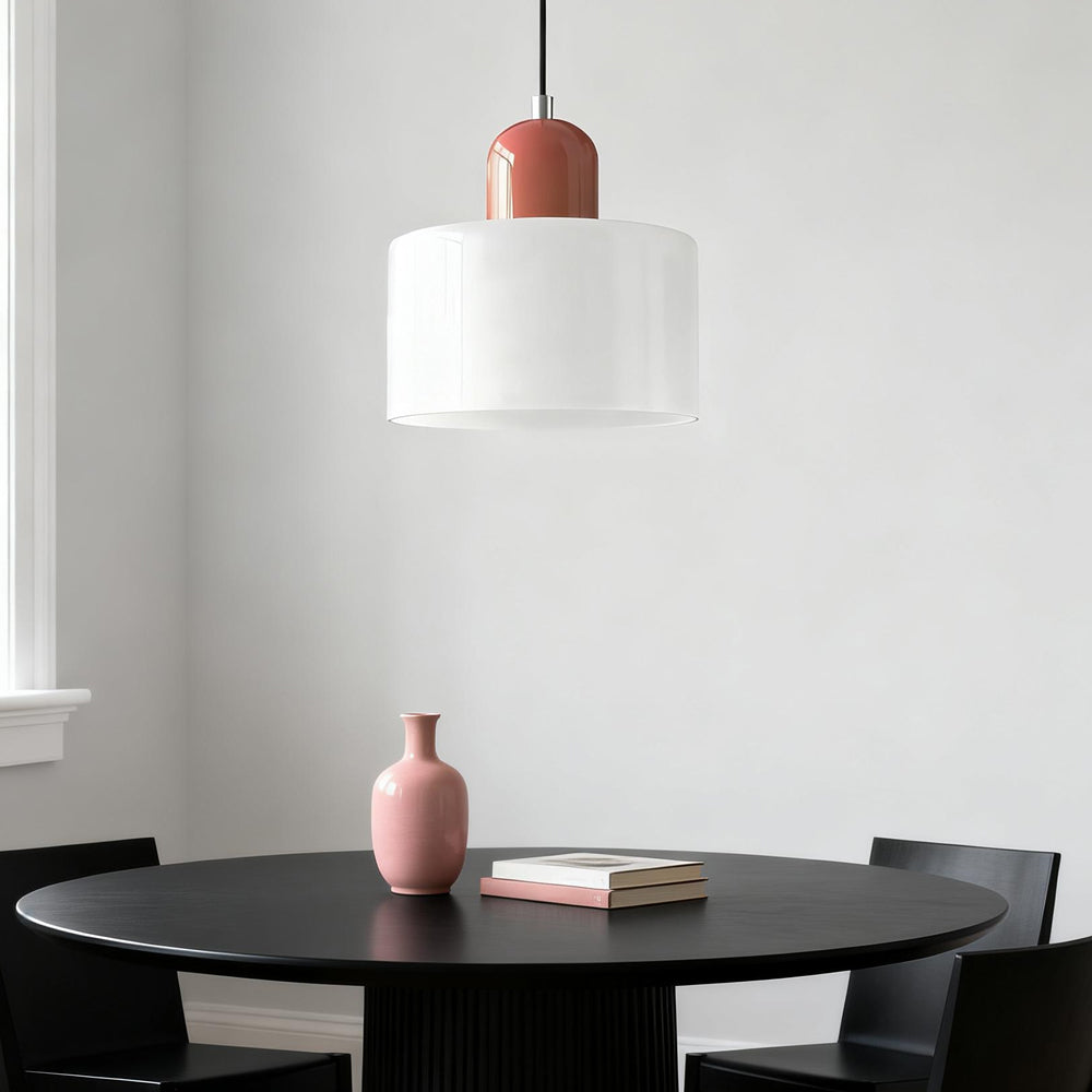 Suspension ronde en verre style Bauhaus