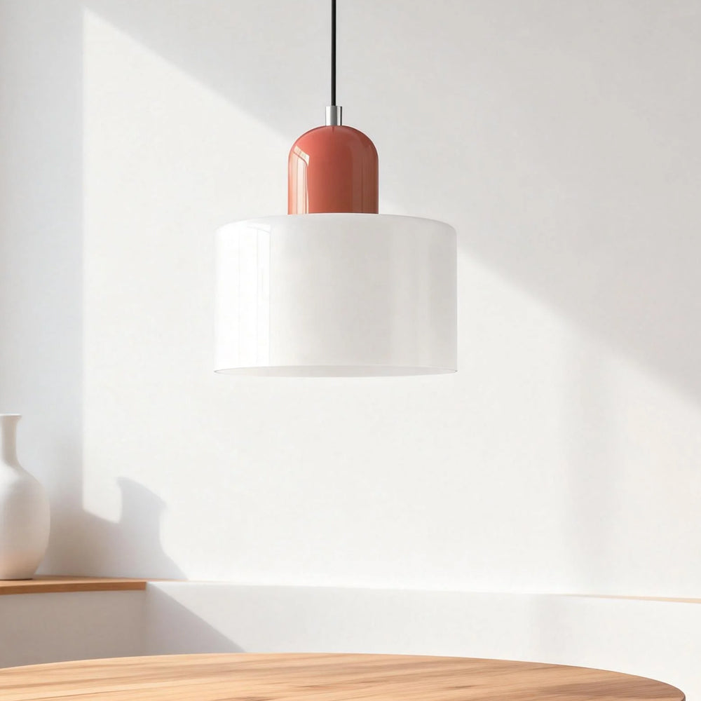 Suspension ronde en verre style Bauhaus