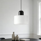 Suspension ronde en verre style Bauhaus